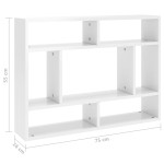 vidaXL Raft de perete, alb extralucios, 75x16x55 cm, lemn prelucrat vidaXL Raft de perete, alb extralucios, 75x16x55 cm, lemn prelucrat