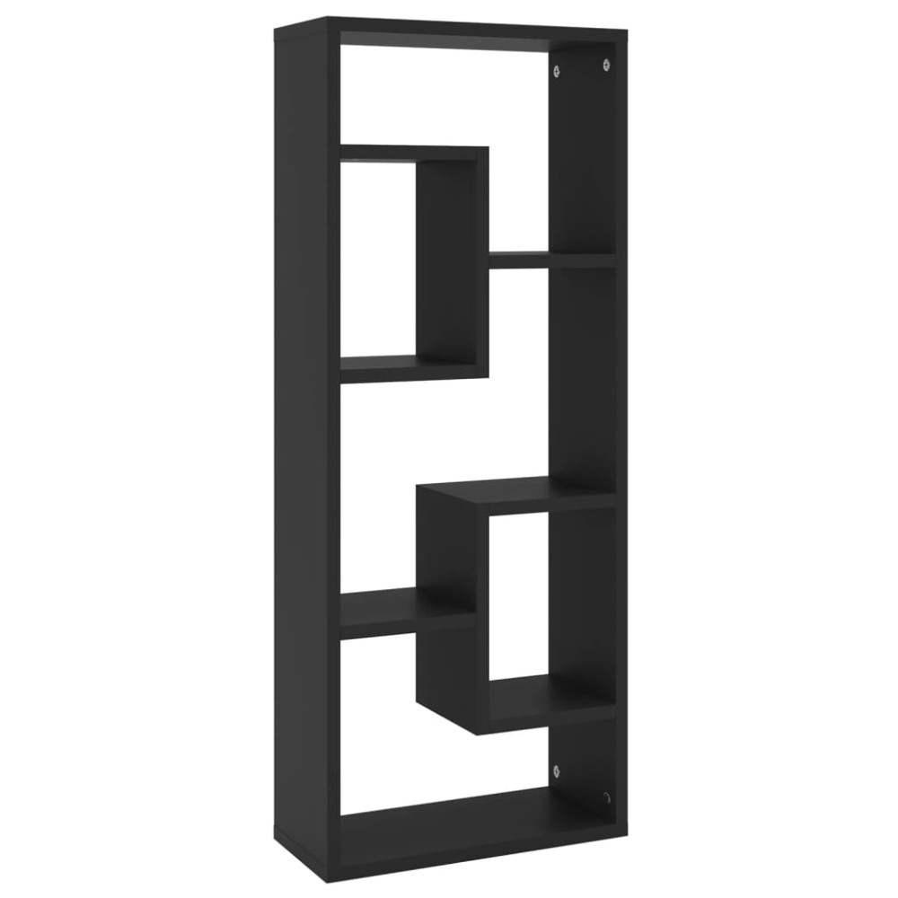 vidaXL Raft de perete, negru, 36x16x90 cm, lemn prelucrat