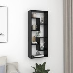 vidaXL Raft de perete, negru, 36x16x90 cm, lemn prelucrat vidaXL Raft de perete, negru, 36x16x90 cm, lemn prelucrat