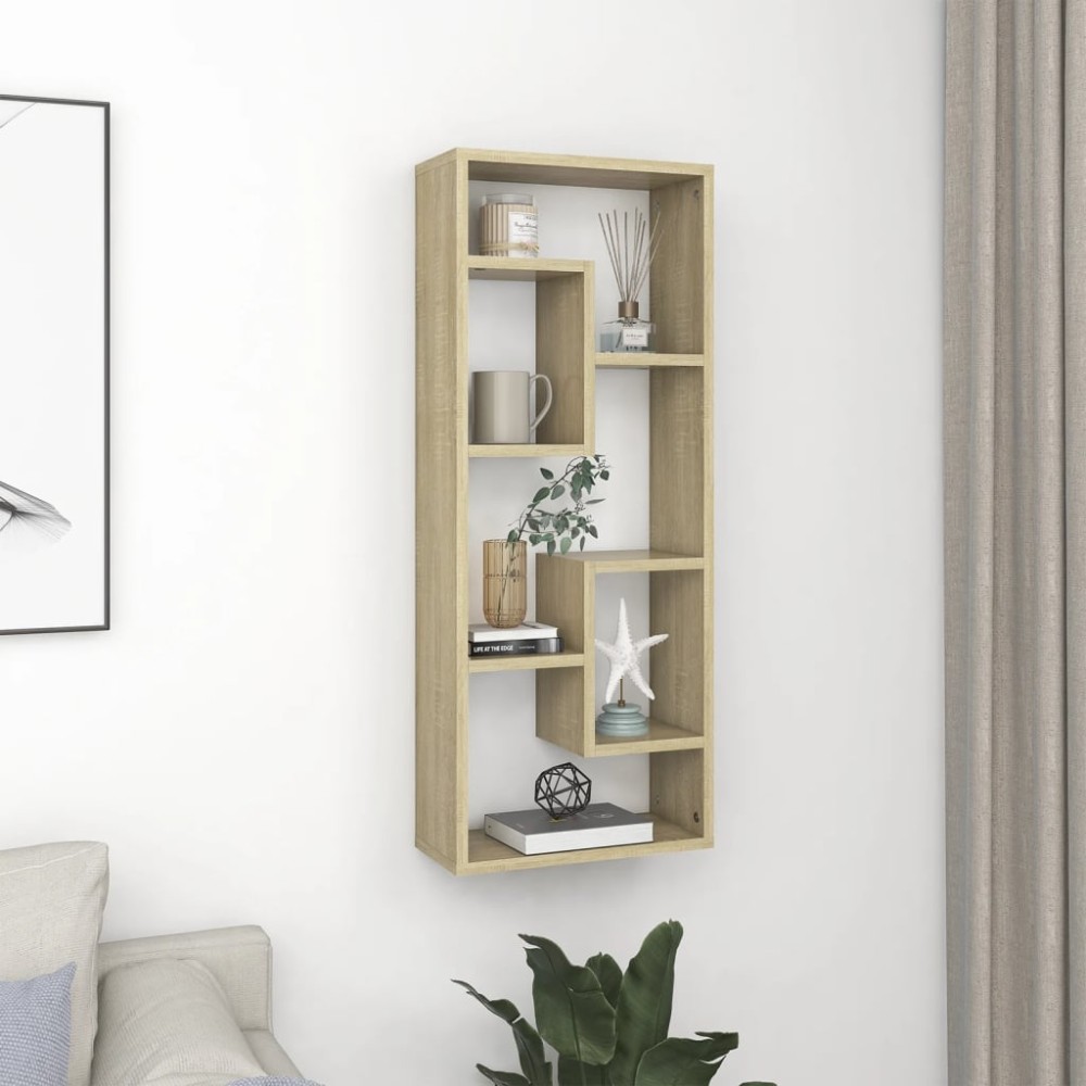 vidaXL Raft de perete, stejar sonoma, 36x16x90 cm, lemn prelucrat