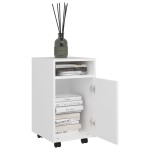 vidaXL Dulap lateral cu roți, alb, 33x38x60 cm, lemn prelucrat