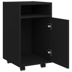 vidaXL Dulap lateral cu roți, negru, 33x38x60 cm, PAL