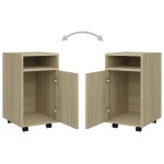 vidaXL Dulap lateral cu roți, stejar sonoma 33x38x60 cm lemn prelucrat