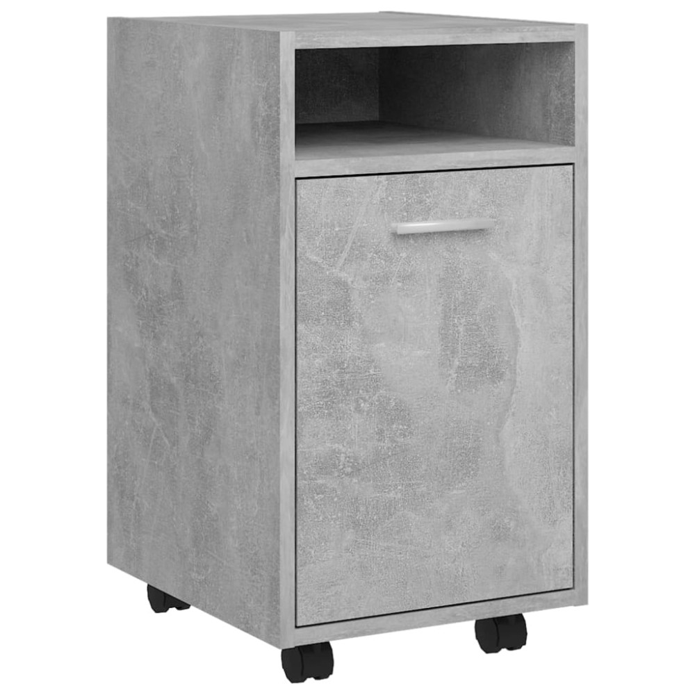 vidaXL Dulap lateral cu roți, gri beton, 33x38x60 cm, lemn prelucrat