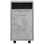 vidaXL Dulap lateral cu roți, gri beton, 33x38x60 cm, lemn prelucrat