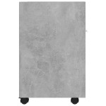 vidaXL Dulap lateral cu roți, gri beton, 33x38x60 cm, lemn prelucrat