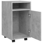 vidaXL Dulap lateral cu roți, gri beton, 33x38x60 cm, lemn prelucrat