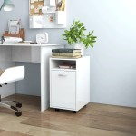 vidaXL Dulap lateral cu roți alb extralucios 33x38x60cm lemn prelucrat vidaXL Dulap lateral cu roți alb extralucios 33x38x60cm lemn prelucrat
