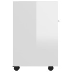 vidaXL Dulap lateral cu roți alb extralucios 33x38x60cm lemn prelucrat vidaXL Dulap lateral cu roți alb extralucios 33x38x60cm lemn prelucrat
