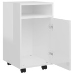 vidaXL Dulap lateral cu roți alb extralucios 33x38x60cm lemn prelucrat vidaXL Dulap lateral cu roți alb extralucios 33x38x60cm lemn prelucrat
