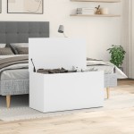 vidaXL Cufăr de depozitare, alb, 84x42x46 cm, lemn compozit vidaXL Cufăr de depozitare, alb, 84x42x46 cm, lemn compozit