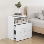 vidaXL Noptiere, 2 buc., alb, 50x32x60 cm vidaXL Noptiere, 2 buc., alb, 50x32x60 cm