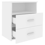 vidaXL Noptiere, 2 buc., alb, 50x32x60 cm vidaXL Noptiere, 2 buc., alb, 50x32x60 cm