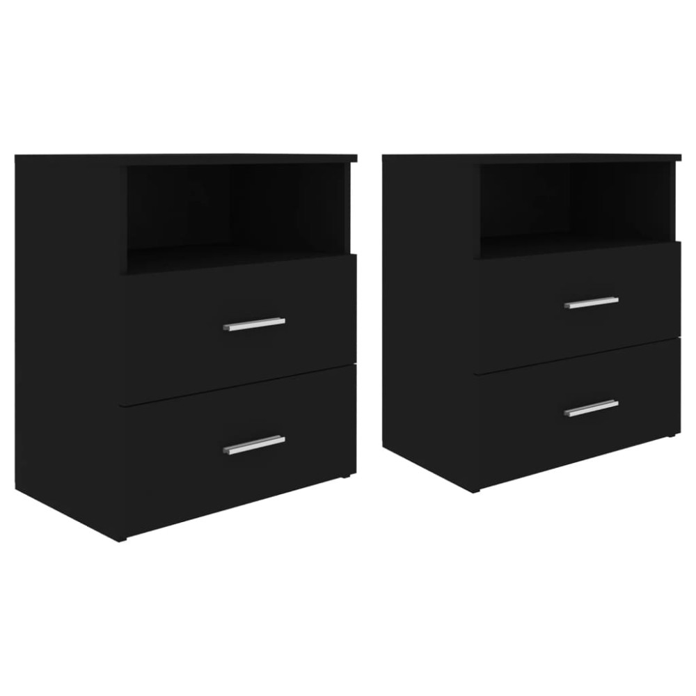 vidaXL Noptiere, 2 buc., negru, 50x32x60 cm