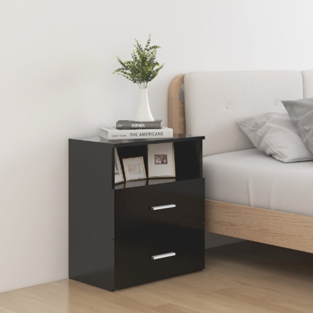 vidaXL Noptiere, 2 buc., negru, 50x32x60 cm