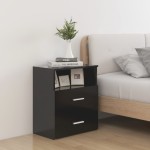 vidaXL Noptiere, 2 buc., negru, 50x32x60 cm vidaXL Noptiere, 2 buc., negru, 50x32x60 cm