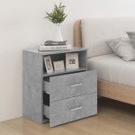 vidaXL Noptieră, gri beton, 50x32x60 cm