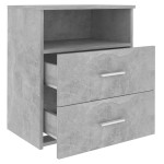 vidaXL Noptieră, gri beton, 50x32x60 cm