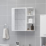 vidaXL Dulap de baie cu oglindă, alb, 62,5x20,5x64 cm, lemn prelucrat vidaXL Dulap de baie cu oglindă, alb, 62,5x20,5x64 cm, lemn prelucrat