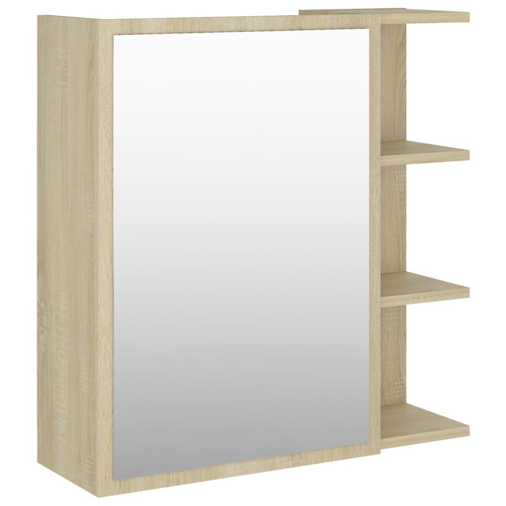 vidaXL Dulap baie cu oglindă, stejar Sonoma, 62,5x20,5x64 cm