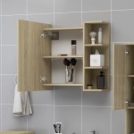 vidaXL Dulap baie cu oglindă, stejar Sonoma, 62,5x20,5x64 cm vidaXL Dulap baie cu oglindă, stejar Sonoma, 62,5x20,5x64 cm