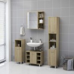vidaXL Dulap baie cu oglindă, stejar Sonoma, 62,5x20,5x64 cm vidaXL Dulap baie cu oglindă, stejar Sonoma, 62,5x20,5x64 cm