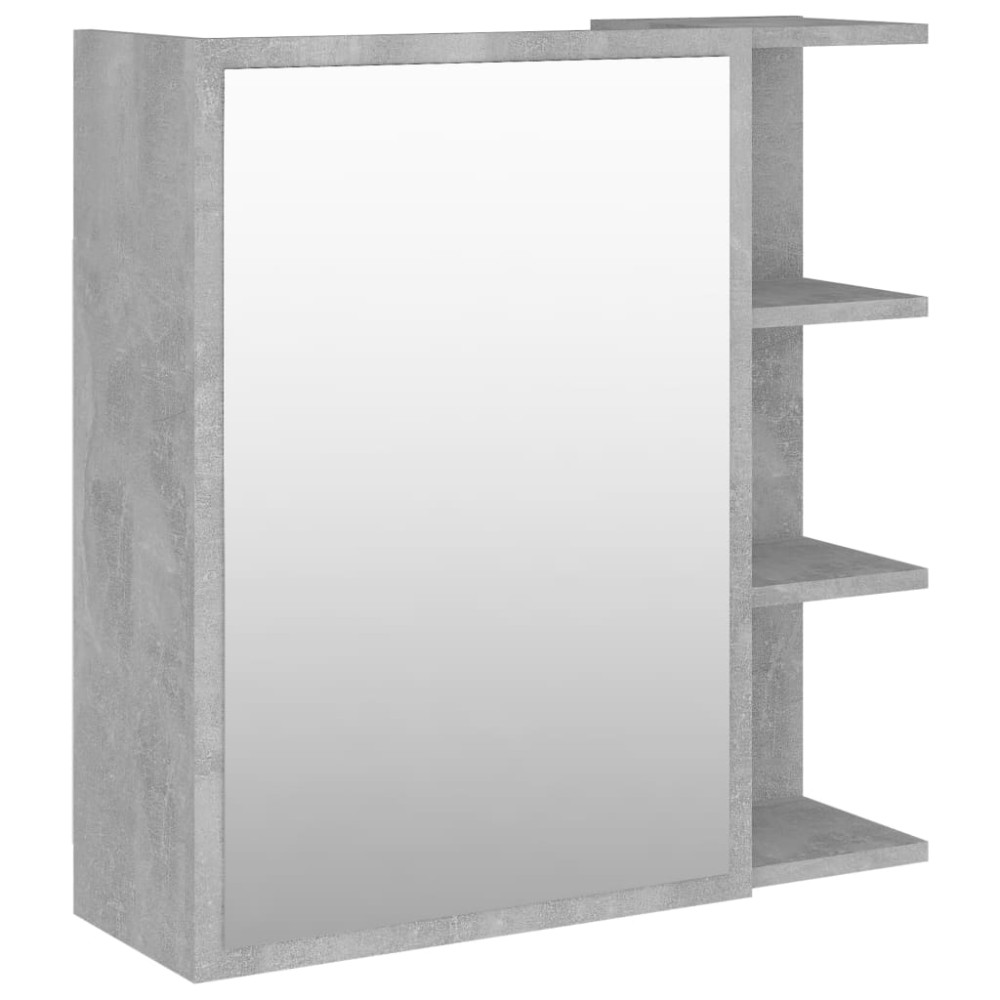 vidaXL Dulap de baie cu oglindă, gri beton, 62,5 x 20,5 x 64 cm