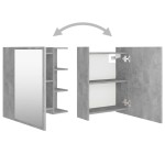 vidaXL Dulap de baie cu oglindă, gri beton, 62,5 x 20,5 x 64 cm vidaXL Dulap de baie cu oglindă, gri beton, 62,5 x 20,5 x 64 cm