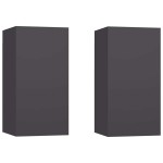 vidaXL Comode TV, 2 buc., gri, 30,5x30x60 cm, lemn prelucrat