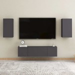 vidaXL Comode TV, 2 buc., gri, 30,5x30x60 cm, lemn prelucrat