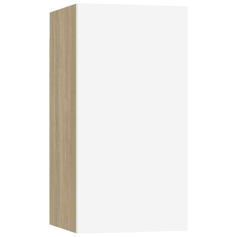 vidaXL Comodă TV, alb și stejar Sonoma, 30,5x30x60 cm, lemn prelucrat