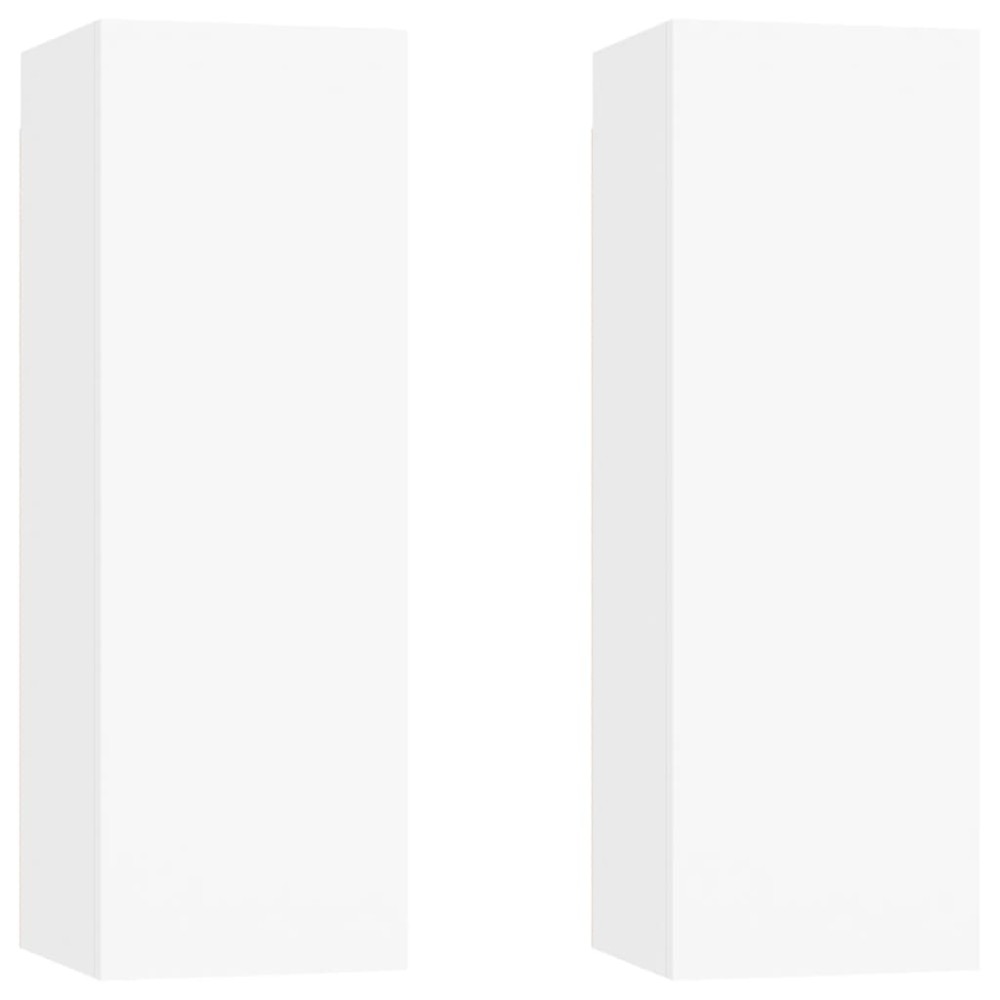 vidaXL Comode TV, 2 buc., alb, 30,5x30x90 cm, lemn prelucrat