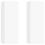 vidaXL Comode TV, 2 buc., alb, 30,5x30x90 cm, lemn prelucrat
