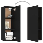vidaXL Comodă TV, negru, 30,5x30x90 cm, lemn prelucrat