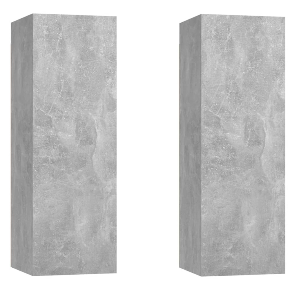 vidaXL Comode TV, 2 buc., gri beton, 30,5x30x90 cm, lemn prelucrat