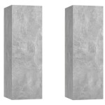 vidaXL Comode TV, 2 buc., gri beton, 30,5x30x90 cm, lemn prelucrat