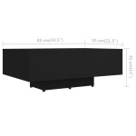 vidaXL Măsuță de cafea, negru, 85x55x31 cm, lemn prelucrat vidaXL Măsuță de cafea, negru, 85x55x31 cm, lemn prelucrat