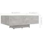 vidaXL Măsuță de cafea, gri beton, 85x55x31 cm, lemn prelucrat vidaXL Măsuță de cafea, gri beton, 85x55x31 cm, lemn prelucrat