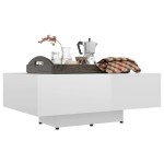 vidaXL Măsuță de cafea, alb extralucios, 85x55x31 cm, lemn prelucrat