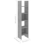 vidaXL Bibliotecă, gri beton, 40x35x180 cm, lemn prelucrat