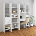 vidaXL Bibliotecă, alb, 60x35x180 cm, lemn prelucrat vidaXL Bibliotecă, alb, 60x35x180 cm, lemn prelucrat