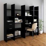 vidaXL Bibliotecă, negru, 60x35x180 cm, lemn prelucrat vidaXL Bibliotecă, negru, 60x35x180 cm, lemn prelucrat