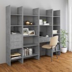 vidaXL Bibliotecă, gri beton, 60x35x180 cm, lemn prelucrat vidaXL Bibliotecă, gri beton, 60x35x180 cm, lemn prelucrat