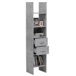 vidaXL Bibliotecă, gri beton, 40x35x180 cm, lemn prelucrat vidaXL Bibliotecă, gri beton, 40x35x180 cm, lemn prelucrat