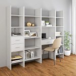 vidaXL Bibliotecă, alb extralucios, 40x35x180 cm, lemn prelucrat vidaXL Bibliotecă, alb extralucios, 40x35x180 cm, lemn prelucrat