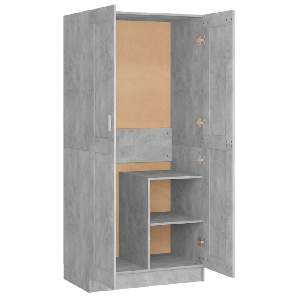 vidaXL Șifonier, gri beton, 82,5x51,5x180 cm, lemn prelucrat