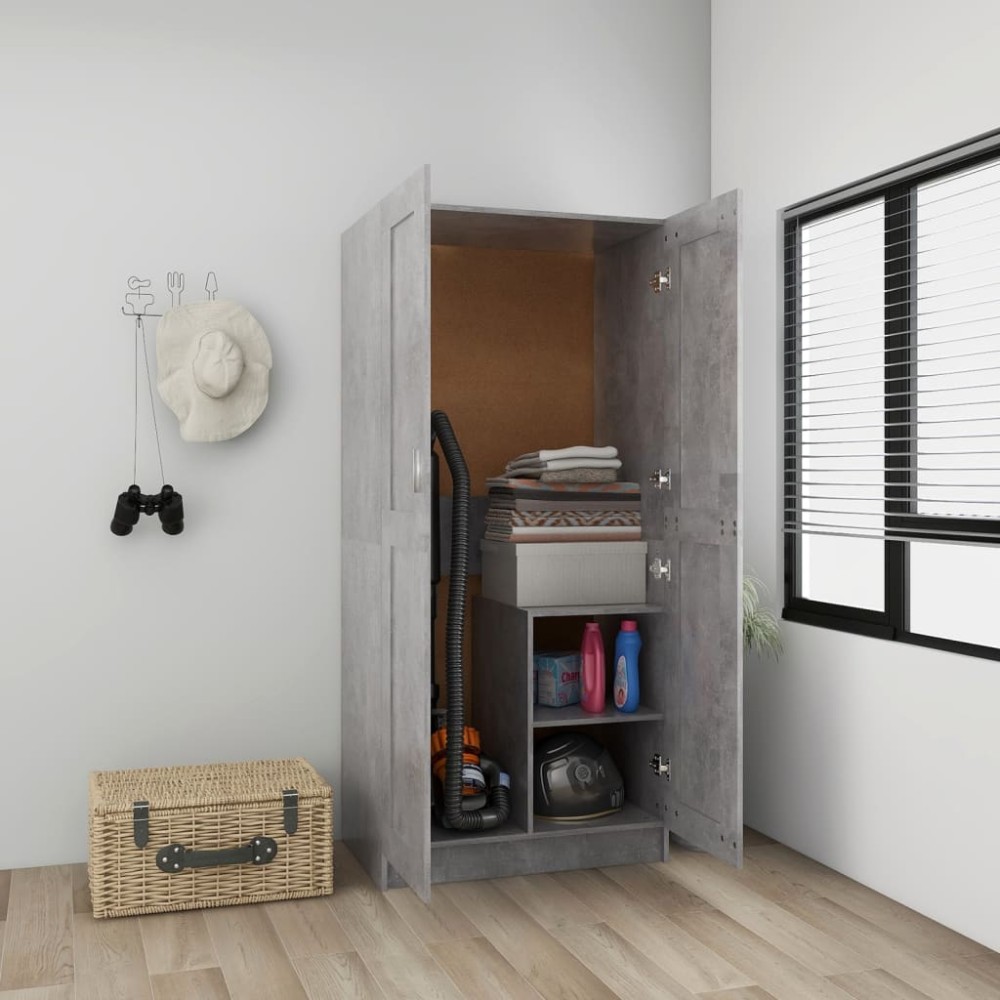 vidaXL Șifonier, gri beton, 82,5x51,5x180 cm, lemn prelucrat