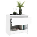 vidaXL Noptiere, 2 buc., alb, 40x30x39 cm, lemn prelucrat