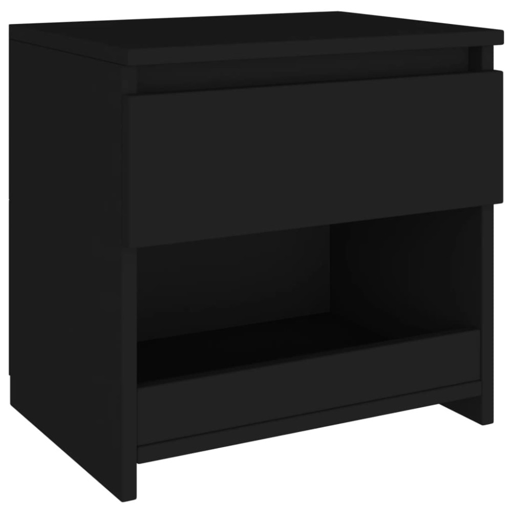 vidaXL Noptieră, negru, 40x30x39 cm, lemn prelucrat