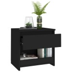 vidaXL Noptieră, negru, 40x30x39 cm, lemn prelucrat